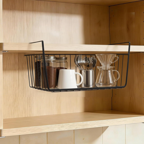 Wire Under-Cabinet Hanging Basket, Kitchen Storage Organizer