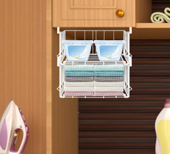 Collapsible Hanging Storage Basket, Cabinet Or Tabletop Storage - Image 2