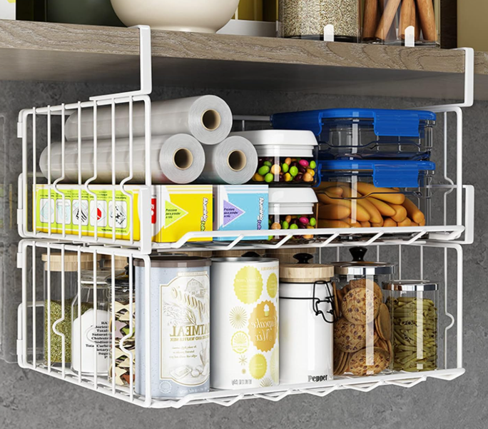 Collapsible Hanging Storage Basket, Cabinet Or Tabletop Storage