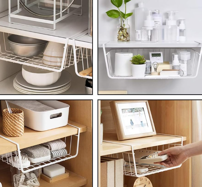 Wire Hanging Basket, Under-Cabinet Storage Rack - Image 2