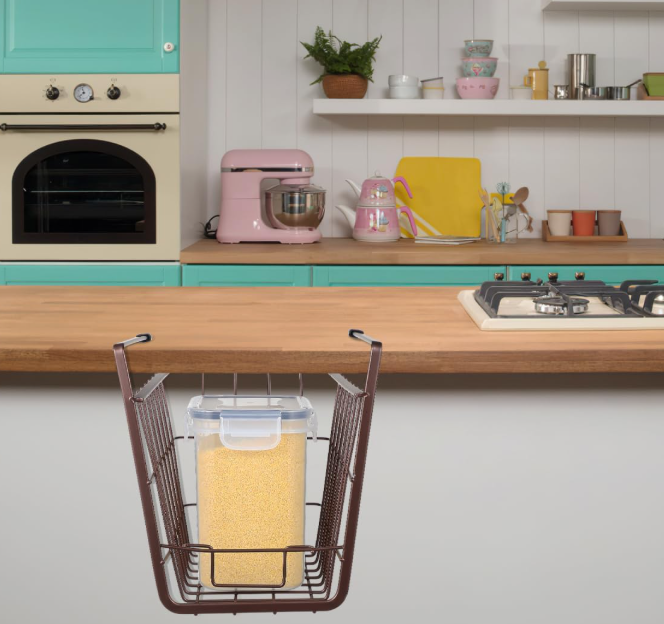 Metal Under-Shelf Hanging Basket, Space-Saving Storage Rack - Image 2