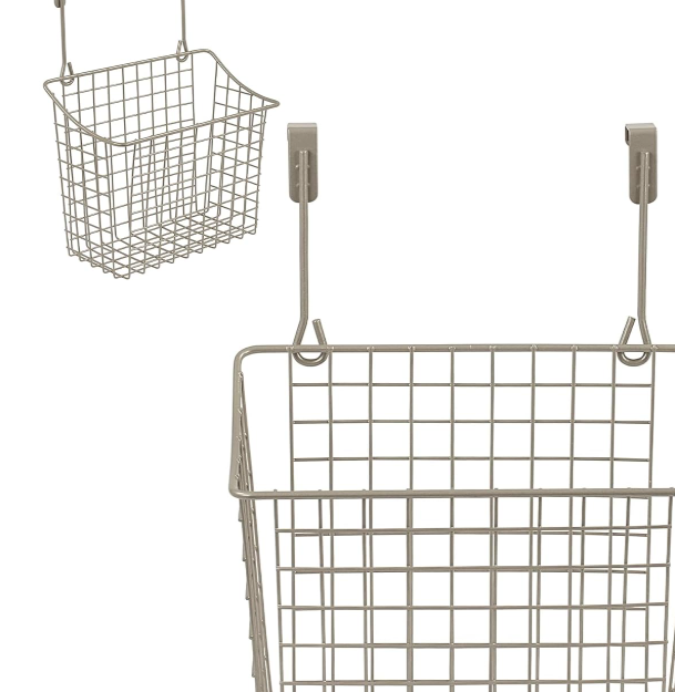 Satin Nickel Hanging Basket, Wire Basket For Kitchen Or Bathroom - Image 2