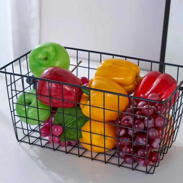 Extra-Large Hanging Kitchen Basket, Drill-Free Wire Storage