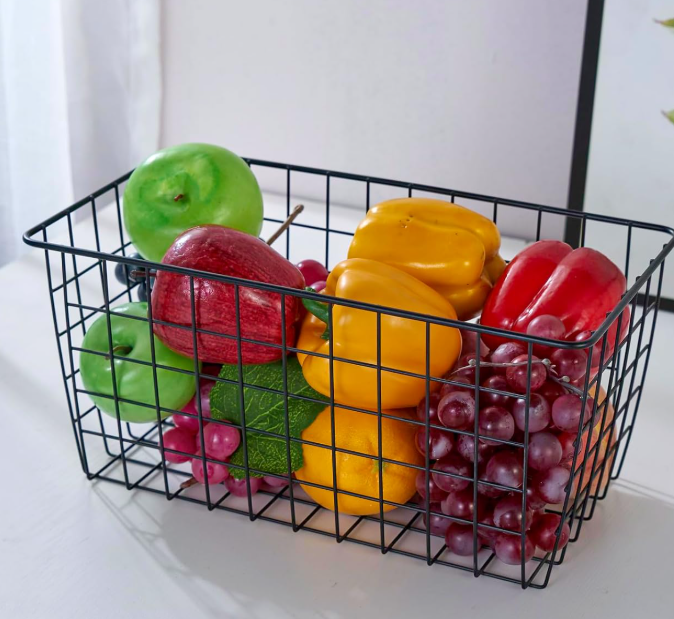 Extra-Large Hanging Kitchen Basket, Drill-Free Wire Storage