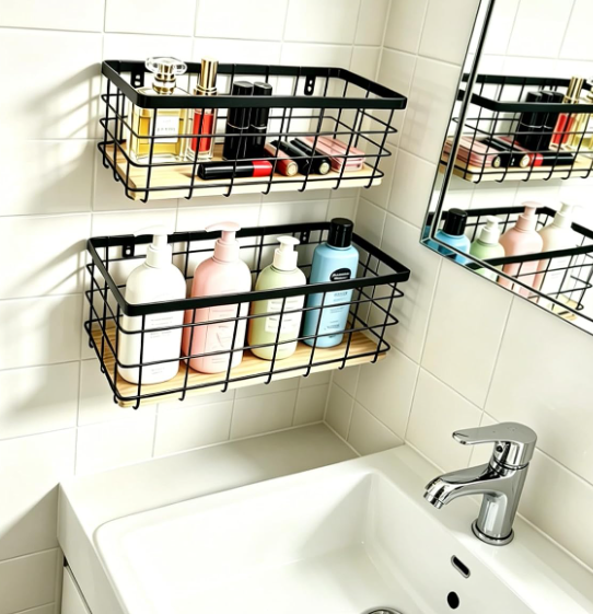 Wire Basket For Kitchen Cabinet Storage; Suitable For Pantries And Bathrooms