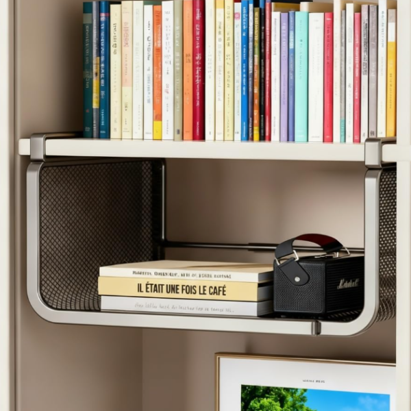 Expandable Hanging Storage Rack; Under-Shelf Cabinet Organizer (Black)