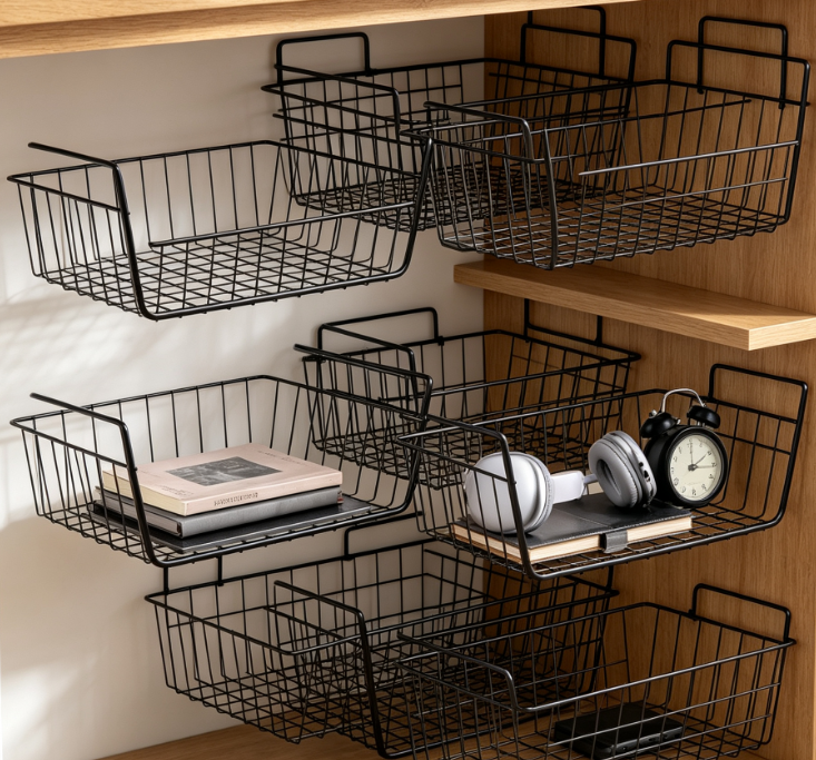 Hanging Wire Basket, Slide-Under Cabinet Storage