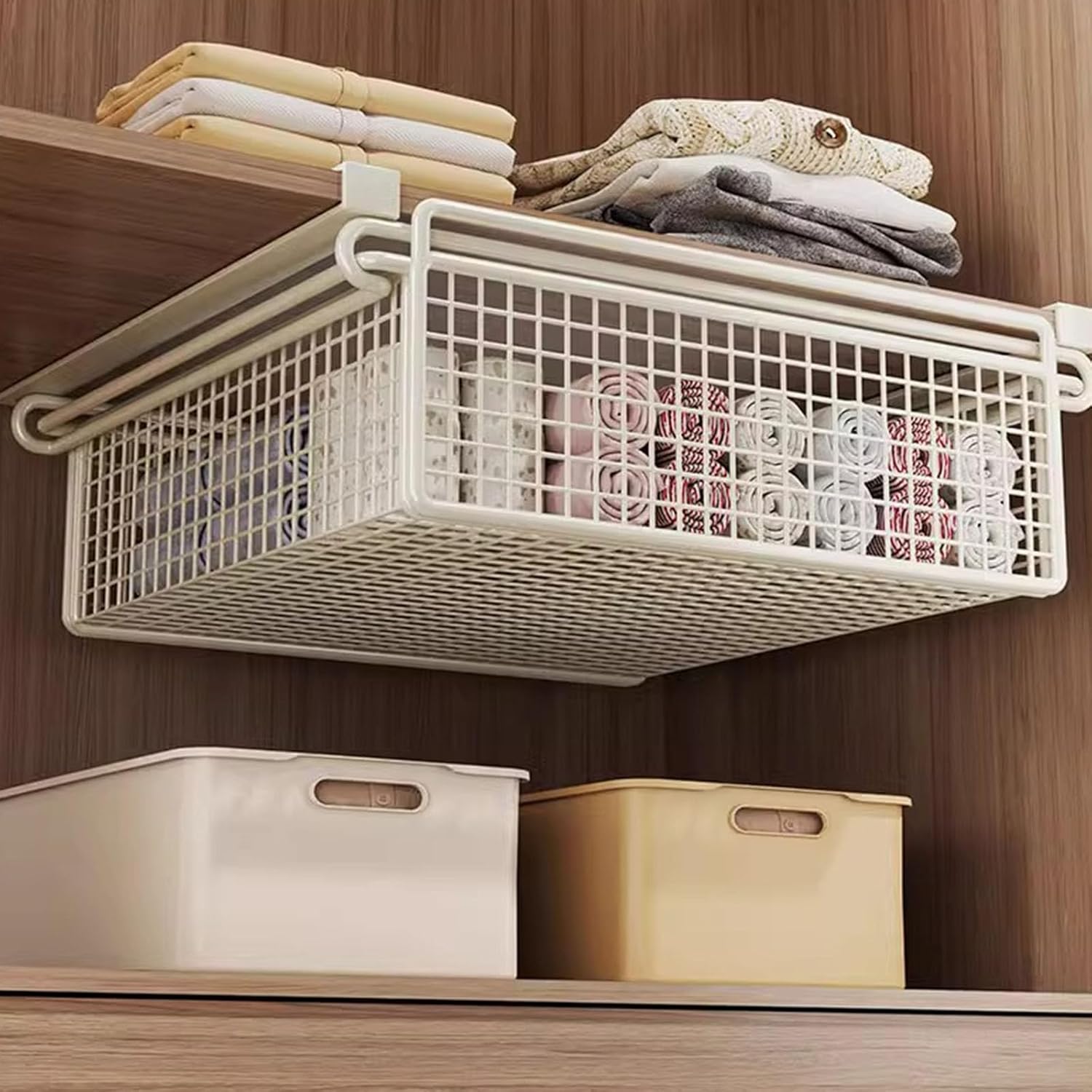 Under-Cabinet Storage Basket; Hanging Pull-Out Drawer - Image 2