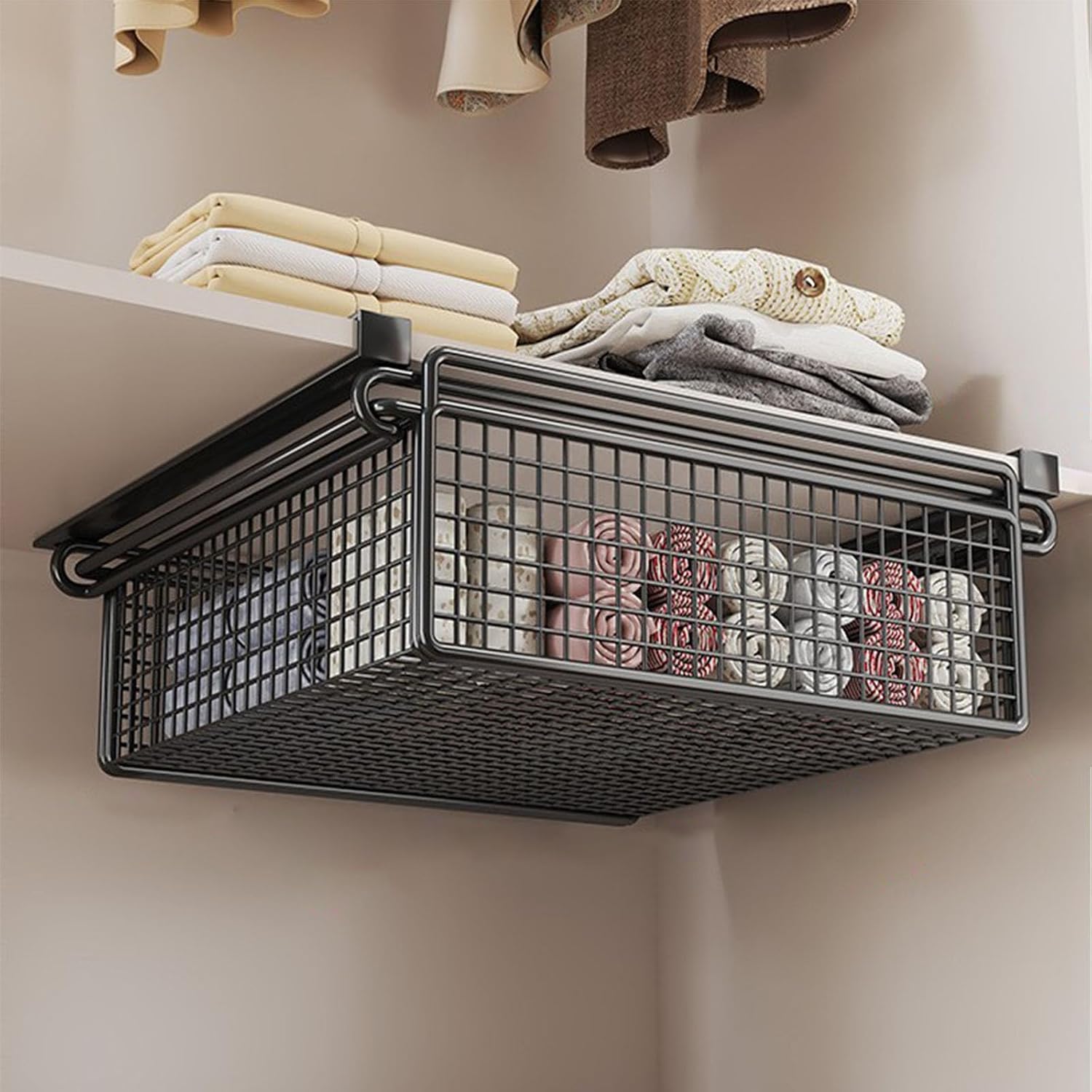 Under-Cabinet Storage Basket; Hanging Pull-Out Drawer