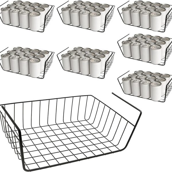 Under-Shelf Hanging Basket; Slide-In Metal Wire Organizer
