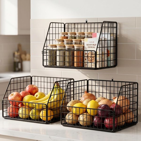 Stackable Hanging Counter Basket; Kitchen Fruit Basket