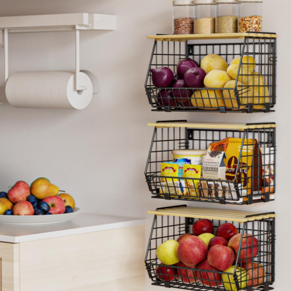 Hanging Kitchen Fruit Basket, Vegetable Storage Basket Set